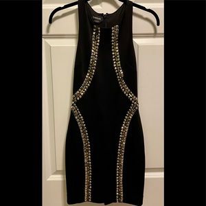 Beaded black cocktail dress